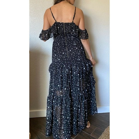 Xhilaration Women's Dress Cold Shoulder Maxi Layer - Picture 2 of 5